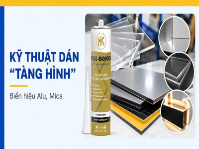 Kỹ thuật dán “tàng hình” cho biển hiệu alu, mica: 5 bước tạo đường keo sắc nét